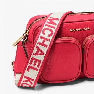 Michael Kors Red Crossbody Bag with Gold-Tone Hardware